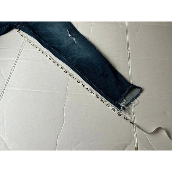Kancan Mid Rise Ankle Skinny Jeans Size 11/29 Dark Wash Raw Hem KC8396D - Picture 8 of 11